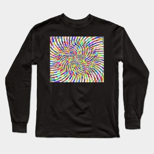 Vibrating Optical Illusion Rainbow Spiral Long Sleeve T-Shirt